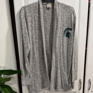 Michigan State Gray Open Front Cardigan